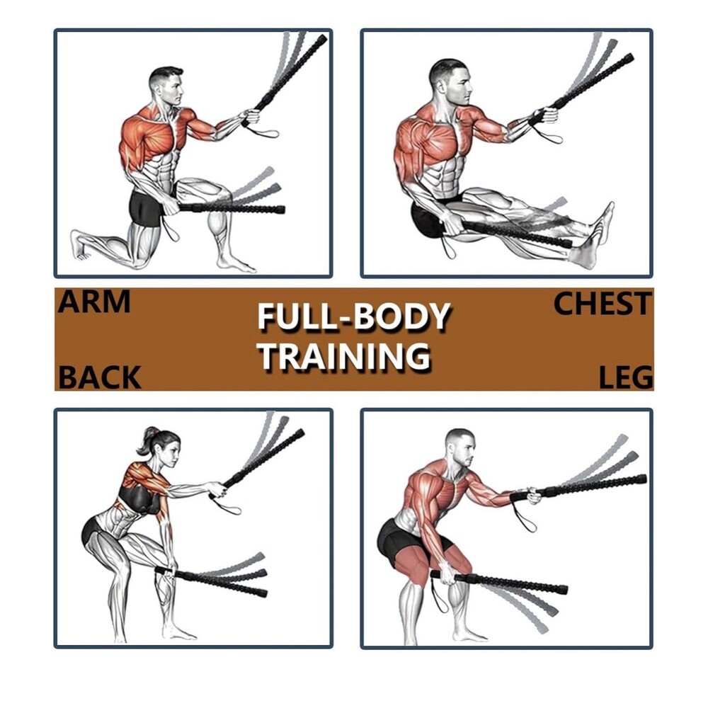 Weighted Ropeless Battle Rope forStrength TrainingLow-Impact Cardio Training - Picture 4 of 9